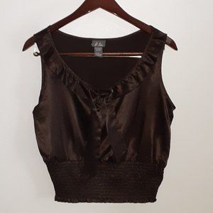 Beautiful Brown satin Sleeveless       Top by Dots